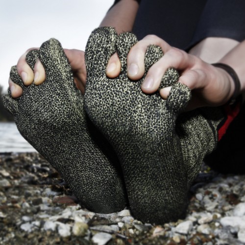 courir pied nu hiver